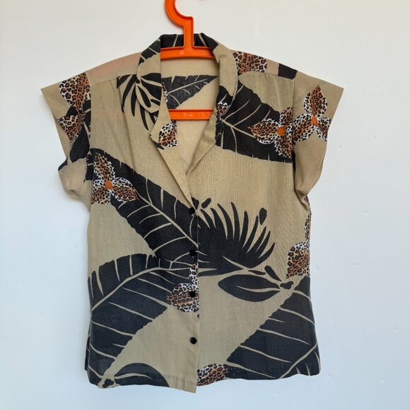 Vintage Palms Floral Cotton Button Down Shirt - Picture 2 of 6
